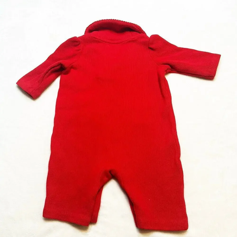 Ralph Lauren Sweater Romper sz 3 m Red Knit Sweater Romper